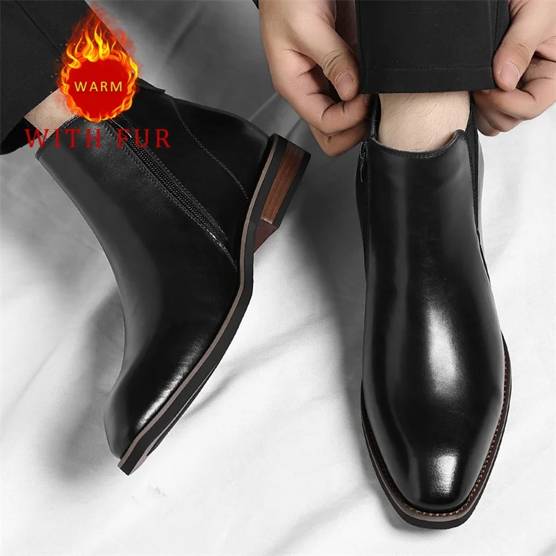 

Men's retro boots High quality autumn and winter styles fashion party Leisure Business Outdoor street warm boots 37-48 Luxury