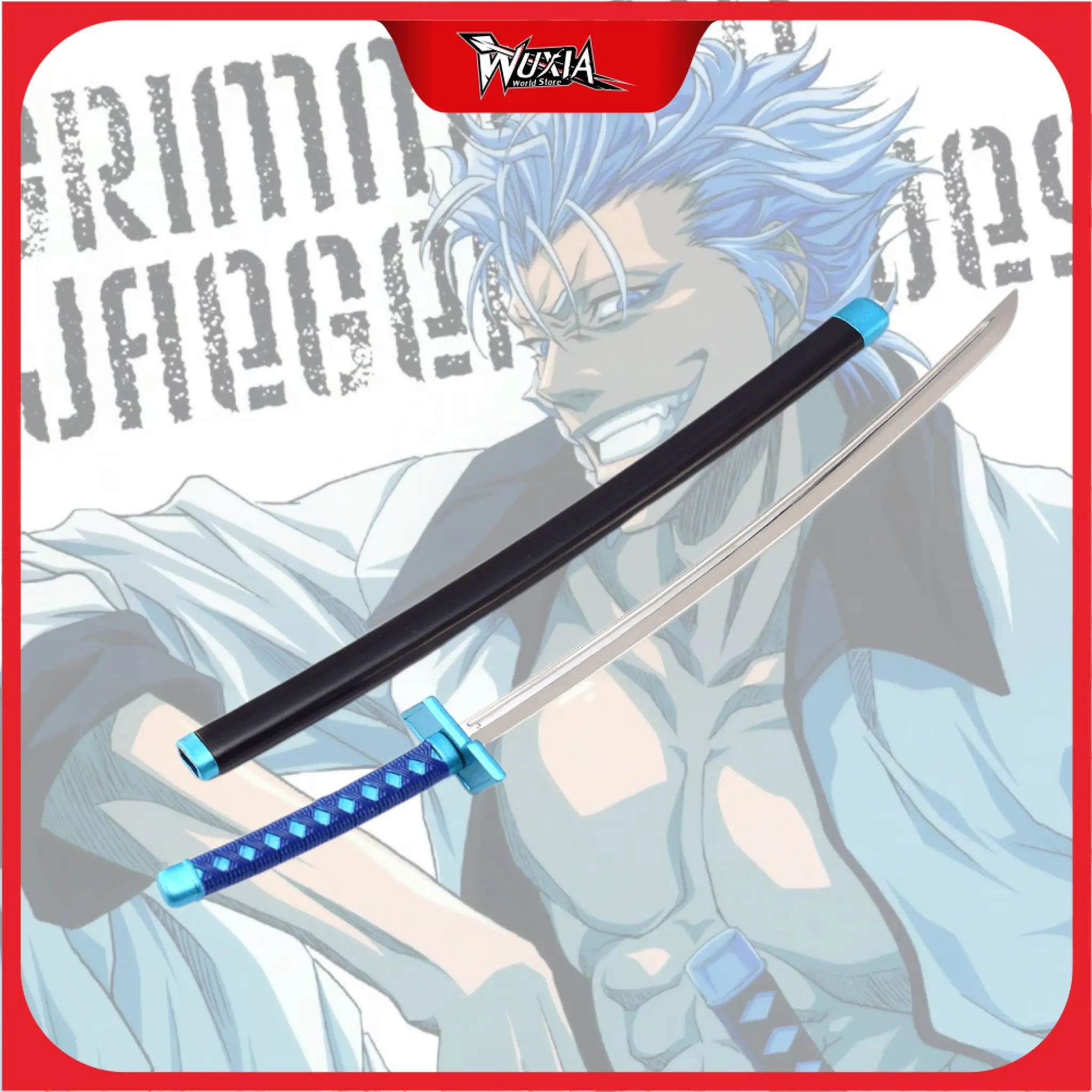 26CM Grimmjow Jaegerjaques Tora Japanese Popular Weapon  Zanpakutō Anime Weapon Model Metal Handicraft Ornaments Toys for Kids