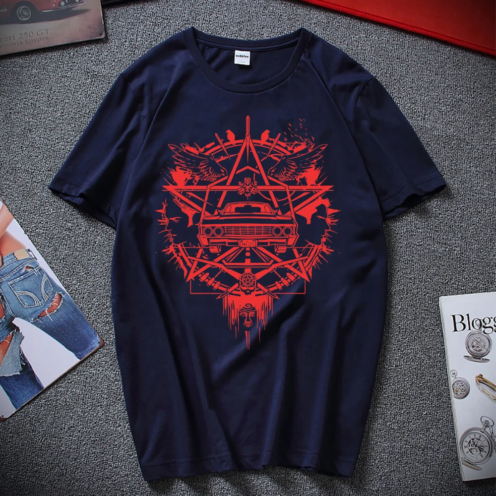 Supernatural T-shirt Dean and Sam Winchester Brothers Shirt Cool Supernatural Logo Graphic Tee Unisex Gothic Shirts Trendy Tops