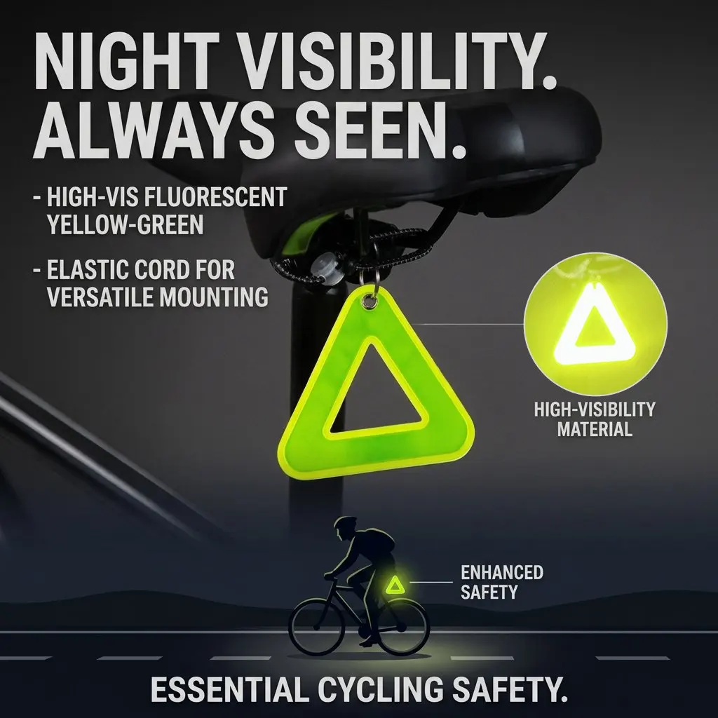 1 Pack Bike Reflector ABS Plastic for Night Riding Waterproof Triangle Warning Sign Safety Marker for Bicycle Seat Frame