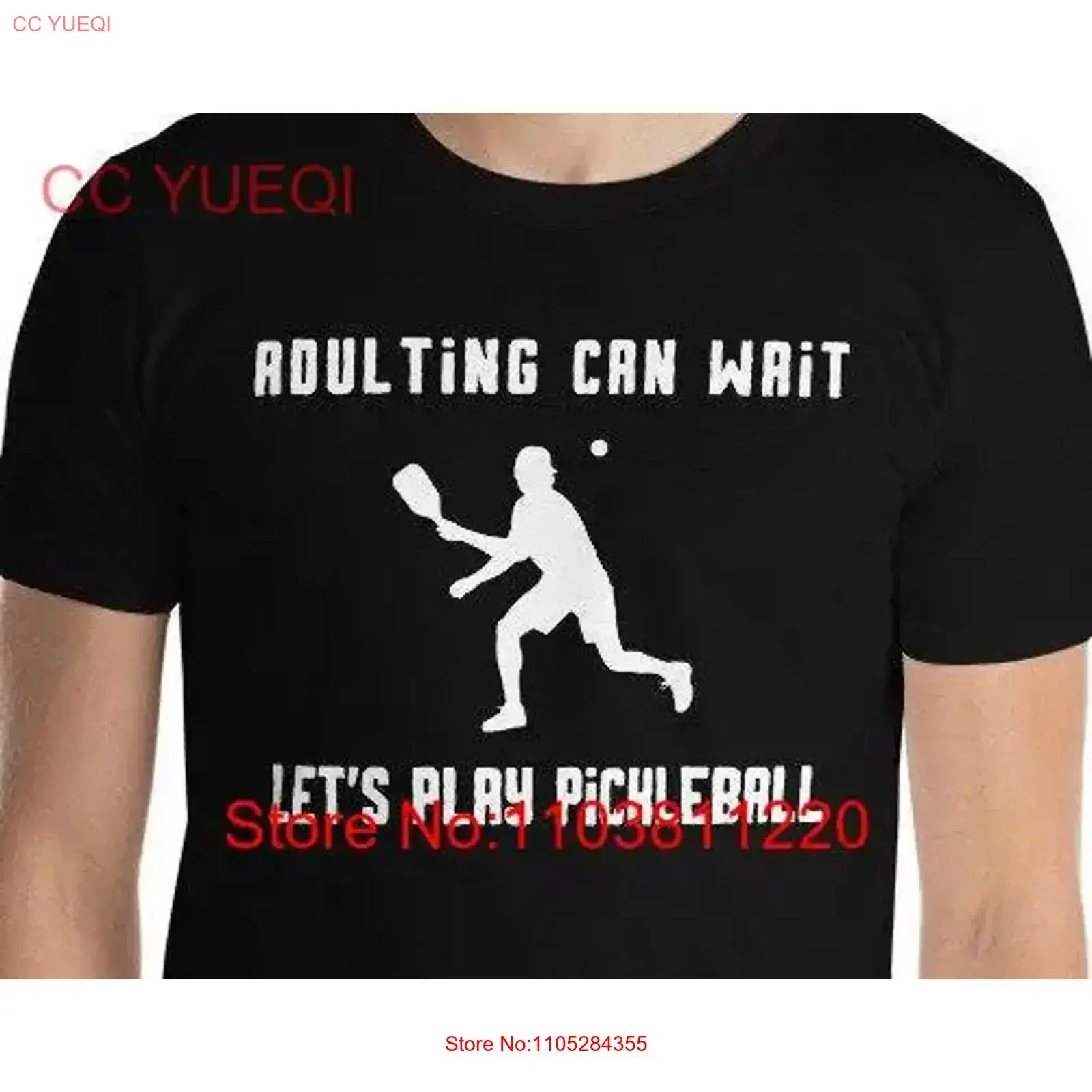 Adulting can wait Let s play Pickleball T Shirt Cotton Fun Pickle Ball Idea vintage Washed Breathable streetwear Soft