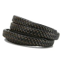 1meter/Pack Black Brown Red Flat Braided Leather Cords Fit 12mm Bracelet Clasps Leather Bracelet Jewelry Making Findings