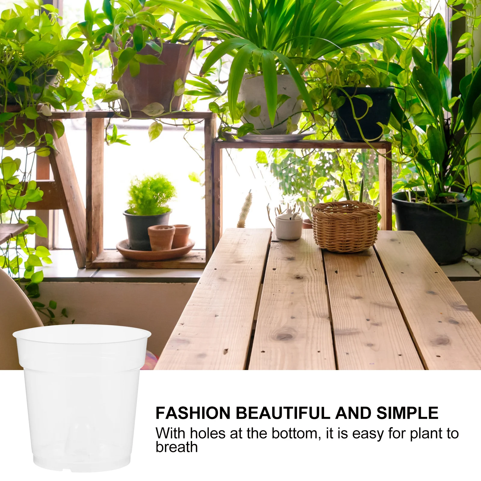 

5Pcs Flower Pot Planter for Orchids Clear Plastic Pots with Bottom Holes Moisture Control Photosynthesis Friendly Environment