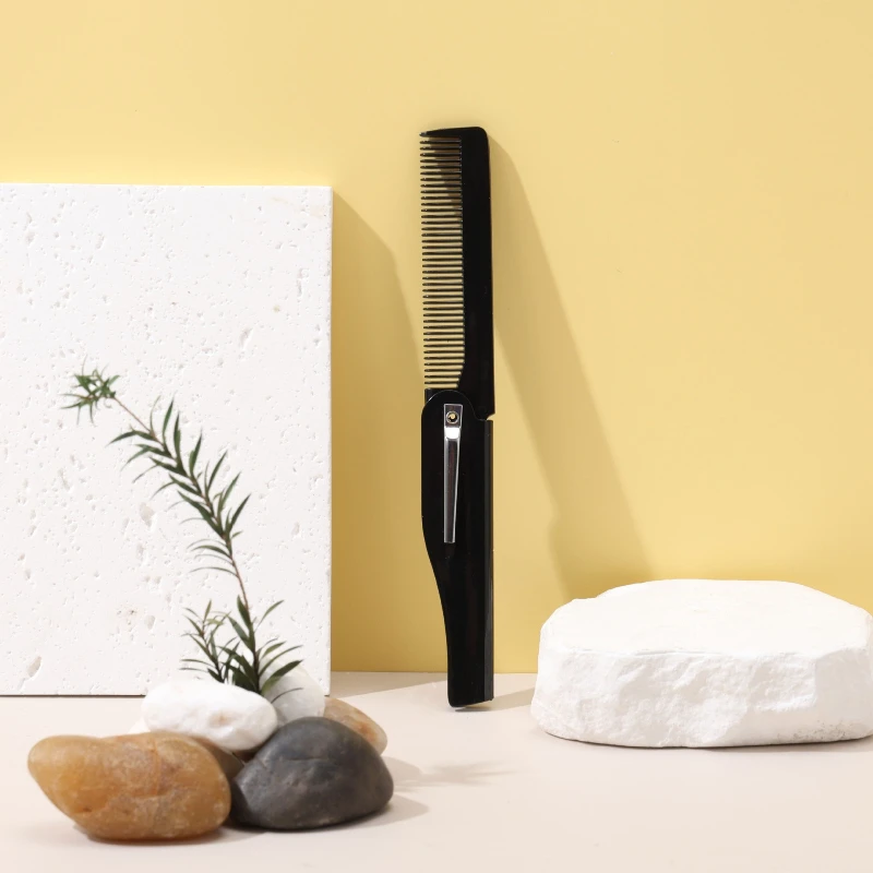 

Складные расчески, портативная дорожная складная расческа для бороды, модная мужская и женская массажная щетка для волос ручной работы, складной нож, расческа