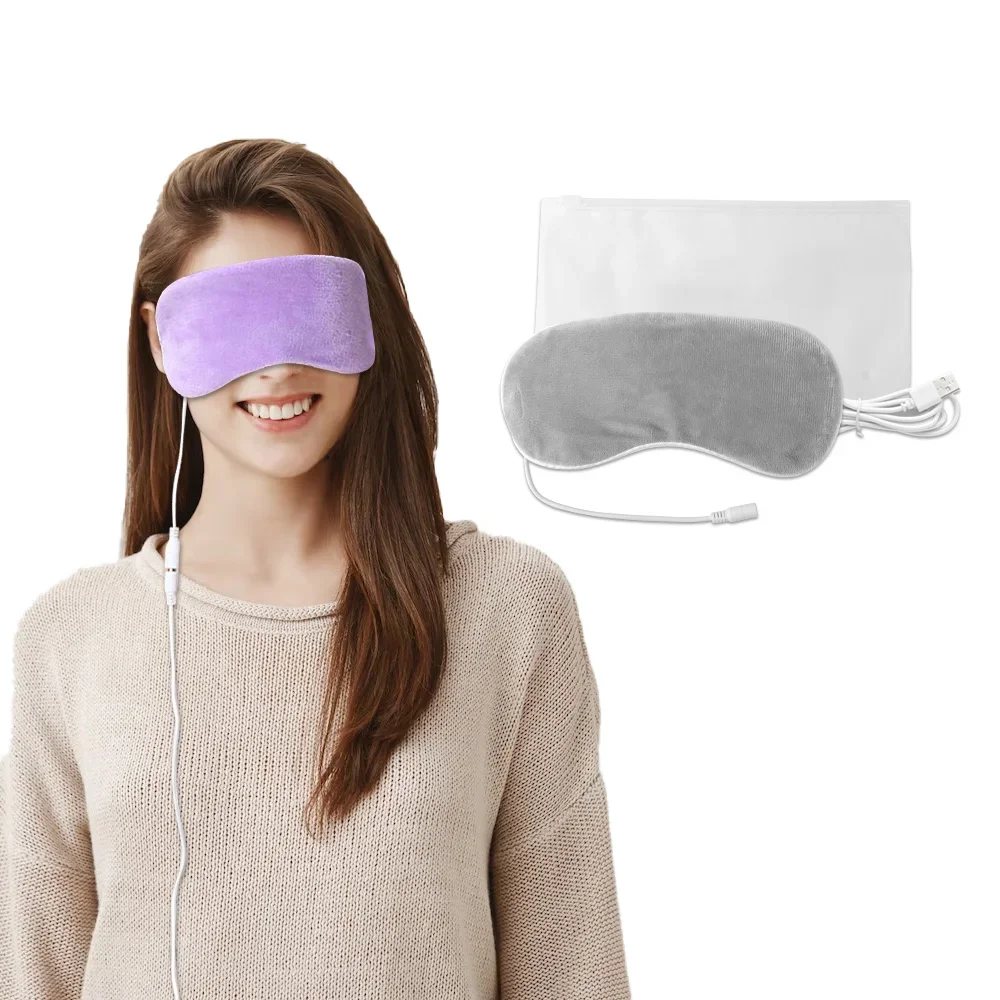 

Heated Eyes Cover Eye Mask Sleep Mask Heated Hot Steam Compress Sleeping Heating Pad Electrical Temperature Control Blindfold