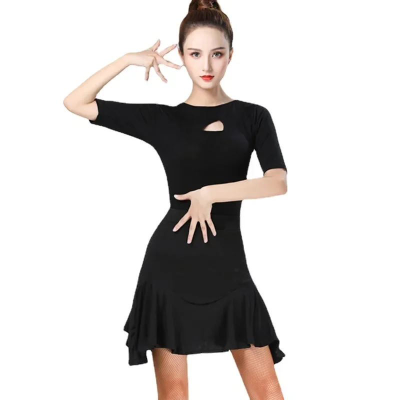 Costume de danse latine pour femmes, haut et jupe Sexy à la mode, pour spectacle sur scène, salle de bal, vêtements de danse Samba pour filles