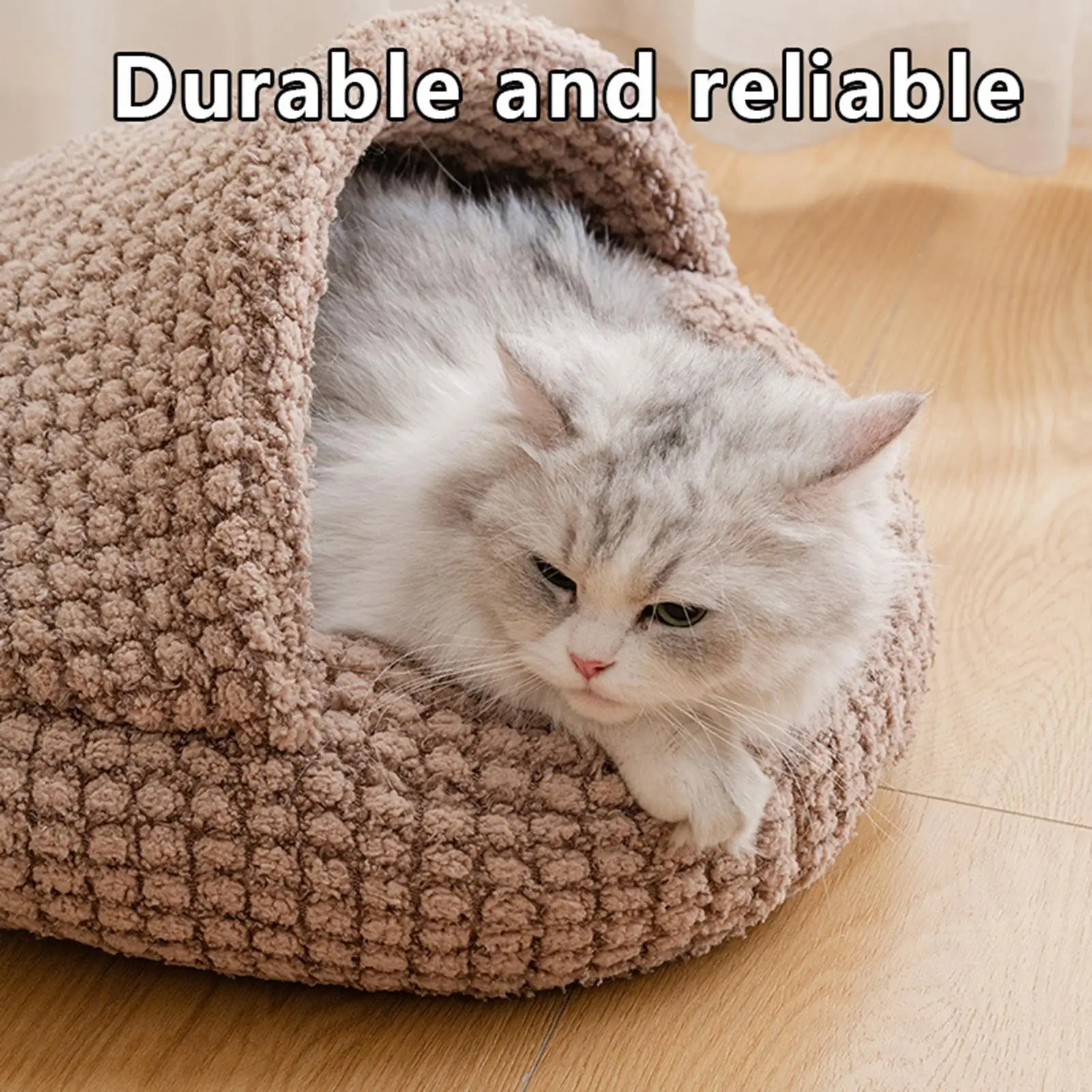 cuccia-per-gatti-semi-chiusa-antiscivolo-calda-in-peluche-corto-cuccia-per-gattini-cuccioli-coniglietti-furetti-ricci-per-uso-domestico-e-interno