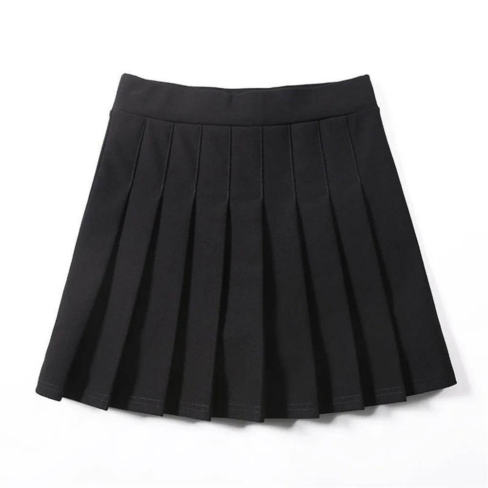 Summer Black Pleated Skirt For Girls Women's Skirt With Shorts Spring Korea Style Clothes Brown A Line High Waist Y2k Mini Skirt