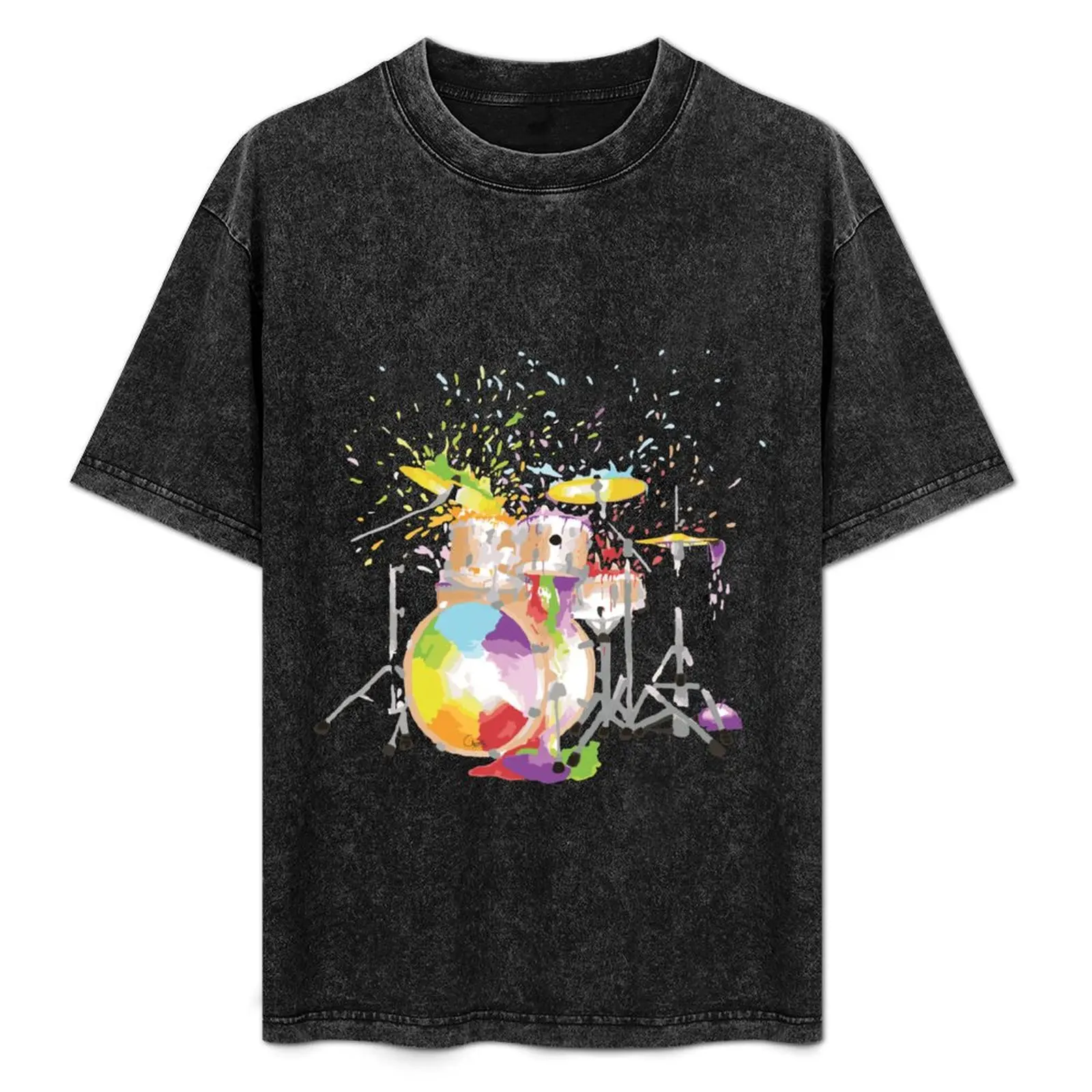 

Splashin'drum T-Shirt cute tops plus sizes oversized graphic tee mens funny t shirts