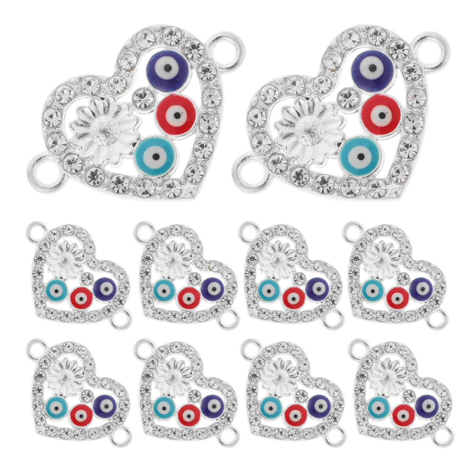 

10Pcs Alloy Evil Eye Heart Charms Small Pendants for Jewelry Making DIY Bracelet Necklace Craft Supplies Accessories