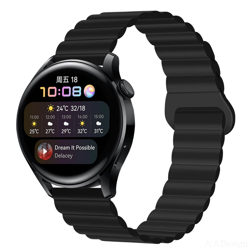 Correa de silicona para Samsung Galaxy Watch 6/5/4, pulsera magnética clásica Amazfit GTR/GTS para Huawei Watch 3 GT4/4/6 Pro, 2/3