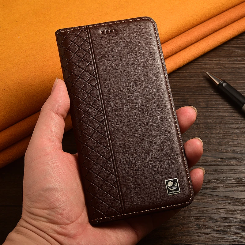 Napa Inner Grid Genuine Leather Flip Case For Nothing Phone 1 2 2A 3 3A Pro Plus Phone Cover Card Cases Scratch Proof - Image 5