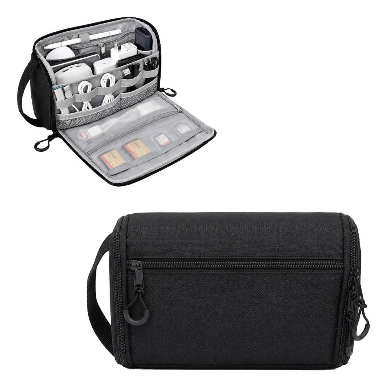 Electronic Accessories Organizer Bag Compact Cable Storage Travel Case with Mesh Pockets Cable Organizer Bag Portable