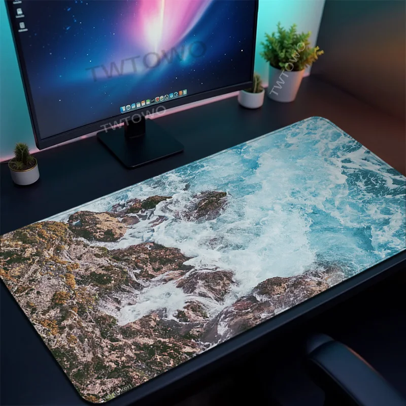 Mouse Pad Gaming Beach Waves printon demand Computer HD New Mousepad XXL keyboard pad Computer Desktop Mouse Pad Table Mat