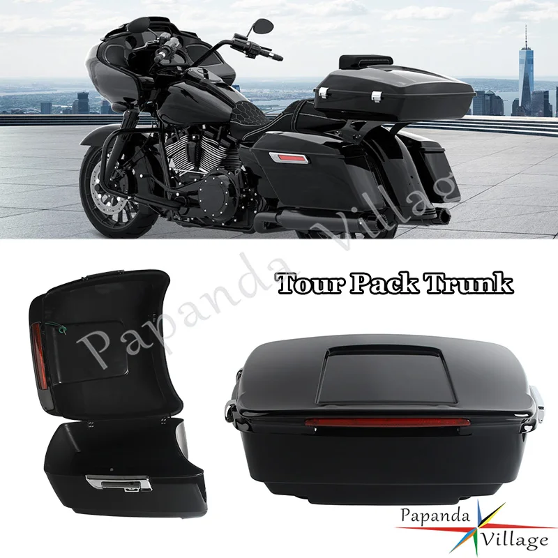 New Motorcycle Tour Trunk Pack ABS  Rear Luggage Trunks For Harley Road Glide FLTRX Special FLTRXS Road King FLHRSE6 FLHR 14-23