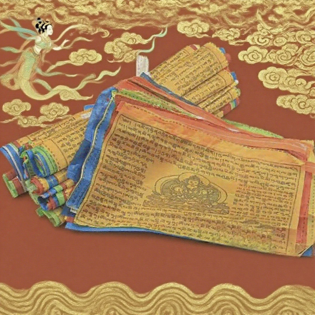 20 hojas de 5M, banderas religiosas, suministros budistas tibetanos, bandera de oración con estampado de Color, pancarta del