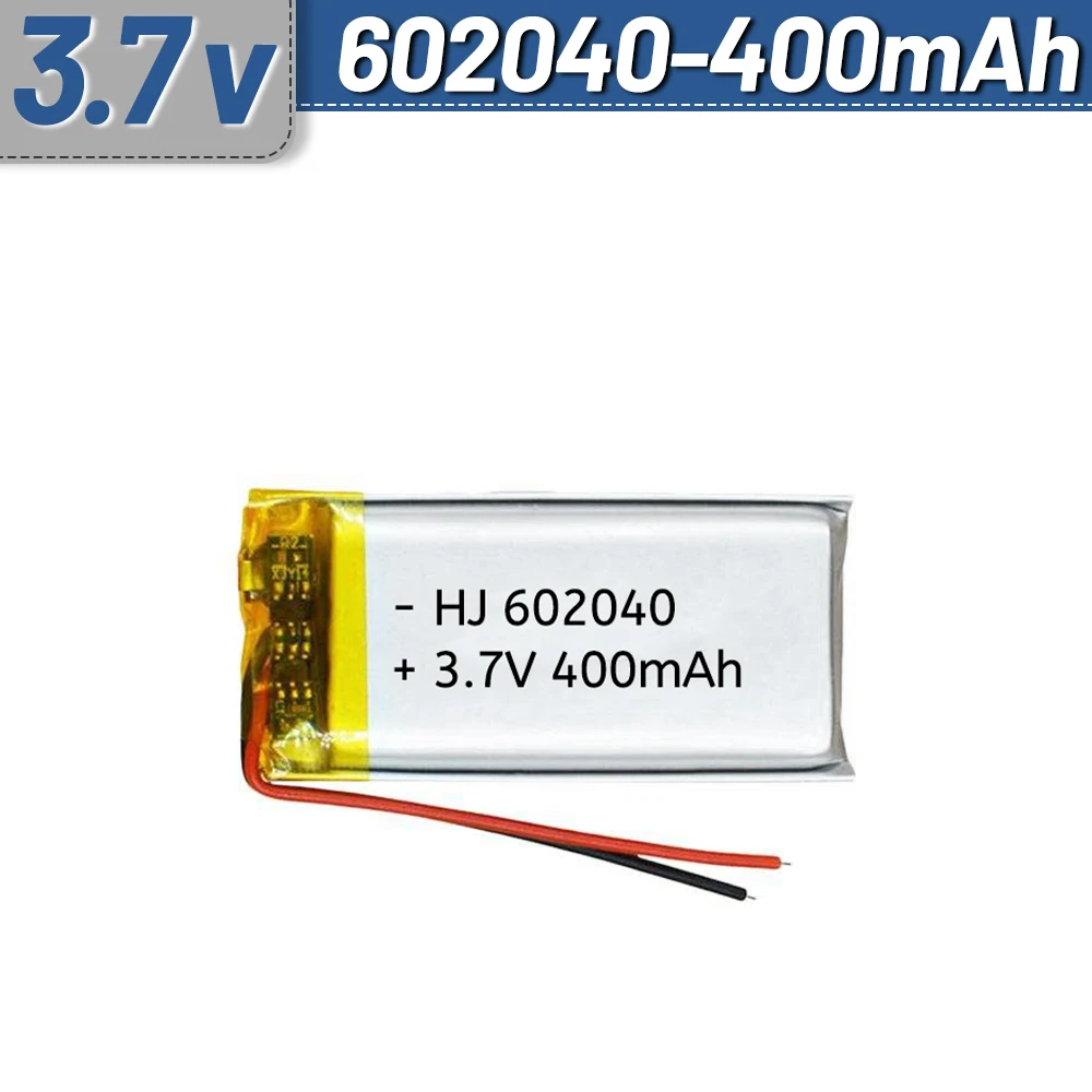 Rechargeable 3.7V 400mAh Polymer Lithium LiPo Battery 602040 For Bluetooth Headset, Beauty Instrument, Selfie Stick, Spray, Etc