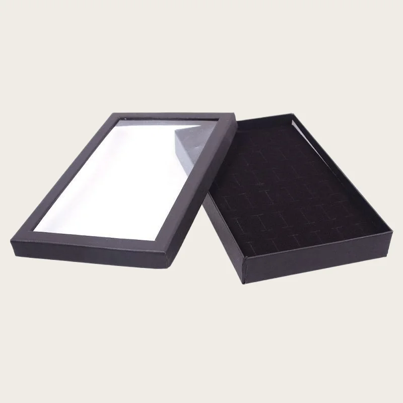 36 Slots Metal Jewelry Display Box With Clear Transparent Cover Ring Earring Storage Case Desktop Jewelry Organizer Box