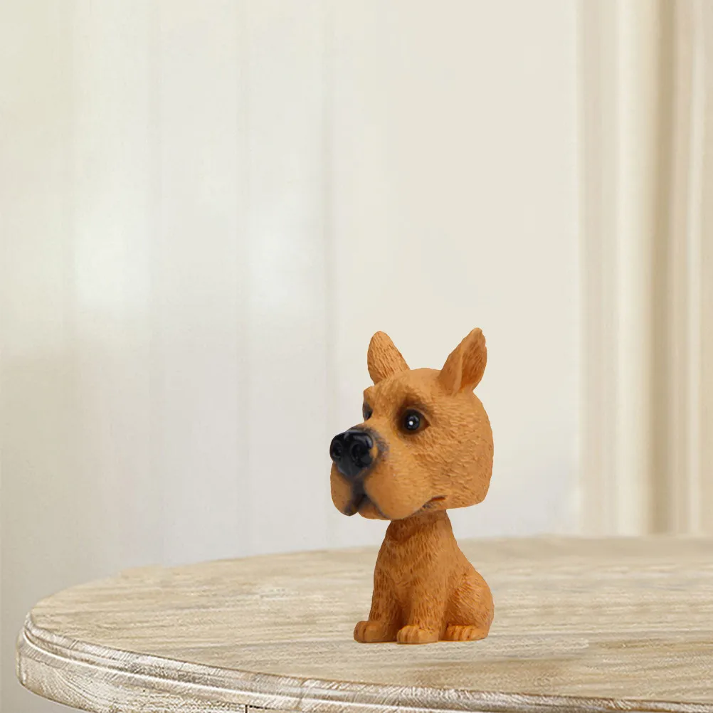 

Resin Car Ornament Lovely Coffee Schnauzer Dog Sitting Posture Nodding Head Cute Cartoon Car Decoration Dog Accessories