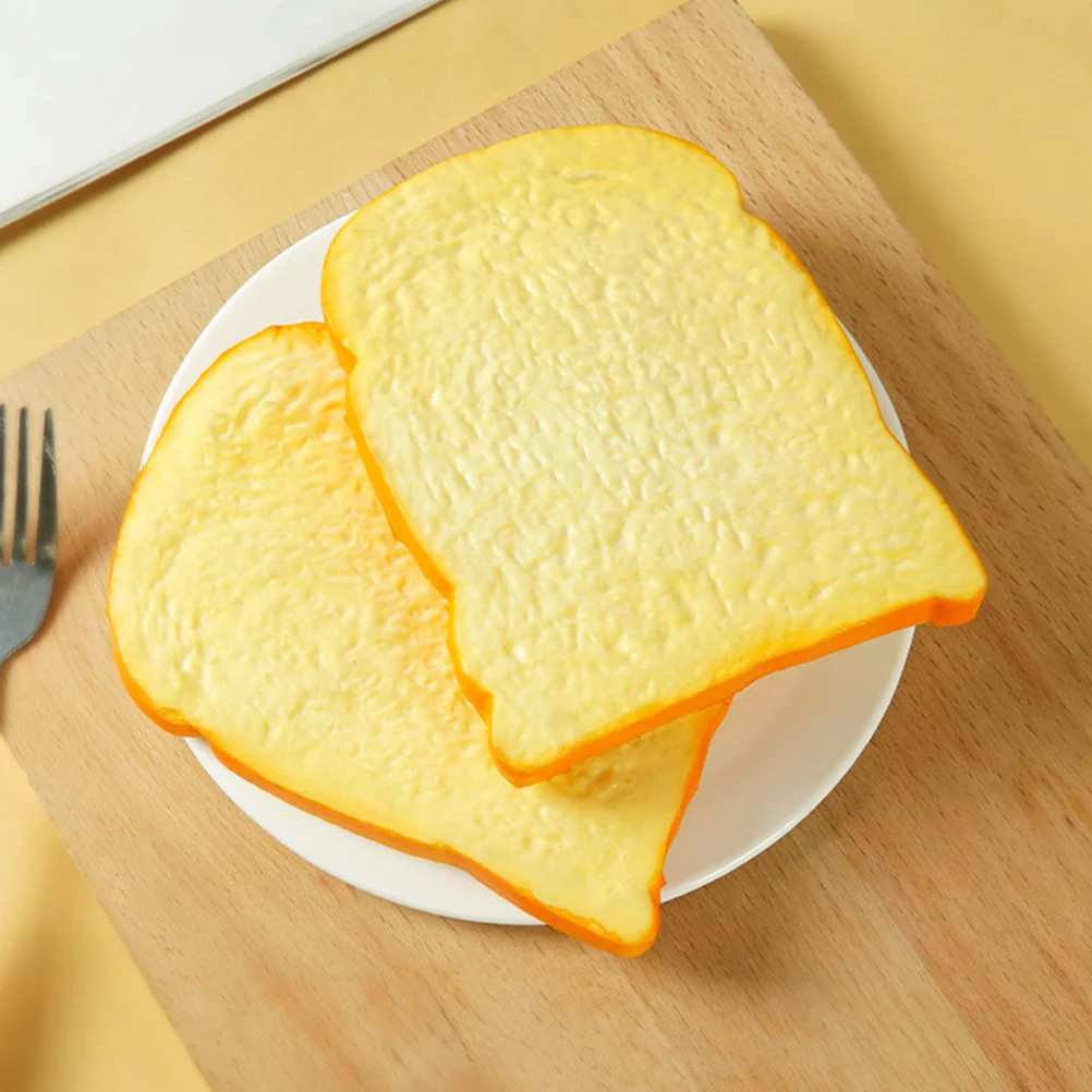 2個のシミュレーションパンデコレーション 柔らかく柔軟な素材で変形しにくい ベーカリーやキッチンに最適 人工トーストモデル