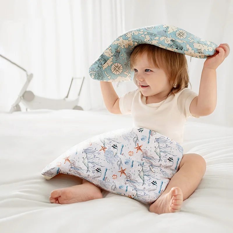 

Подушка OUYUN для младенцев и малышей, моющаяся, успокаивающая, с наполнителем из гранул, для сна, 0-10 лет, для детского сада, мультяшная, с эффектом памяти, силиконовая, хлопковая