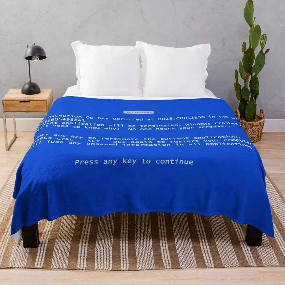 

Blue screen of death Throw Blanket Large Decoratives Bed Fashionable Blankets