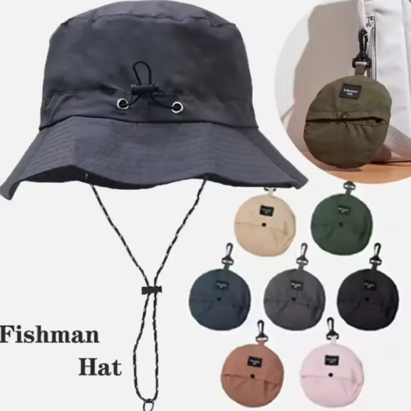 

1pc Anti-Sun Hat Mountaineering Hat Thin Stowable Sunproof Waterproof Sun Shading Quick Dry Bucket Shape Summer Camping Hiking
