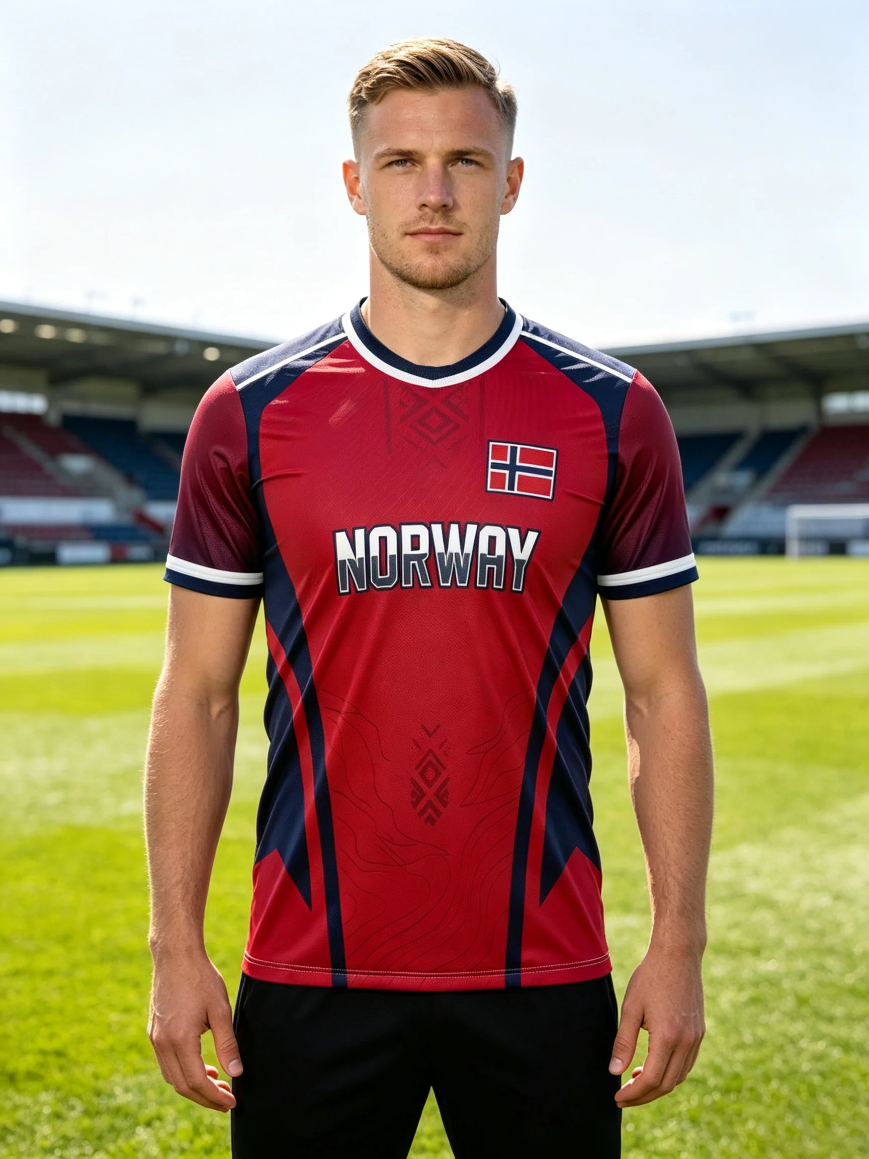 Norway Haaland No.9 soccer jersey,white trim cuffs,durable print,for training,matches & daily wear