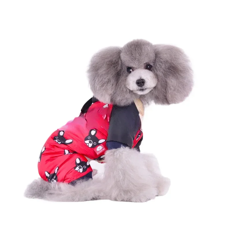 New Clothing Dog Clothes Four-legged Printed Cotton-padded Clothes Pet Cotton-padded Clothes