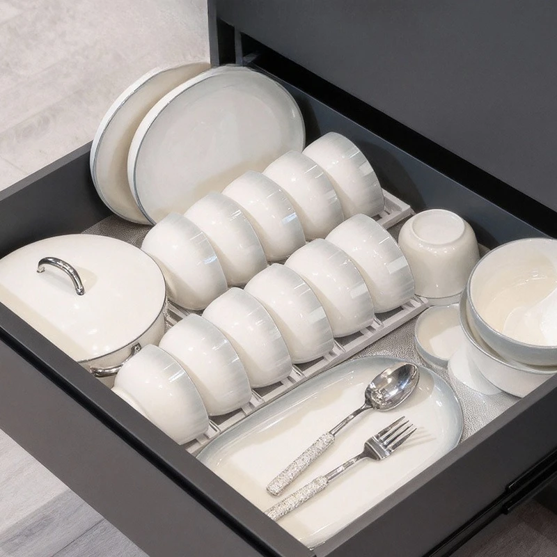 Handmade Underglaze Ceramic Deep Plate Dinnerware Set Rustic Kitchen Serving Dish Bowl Set Home Gift