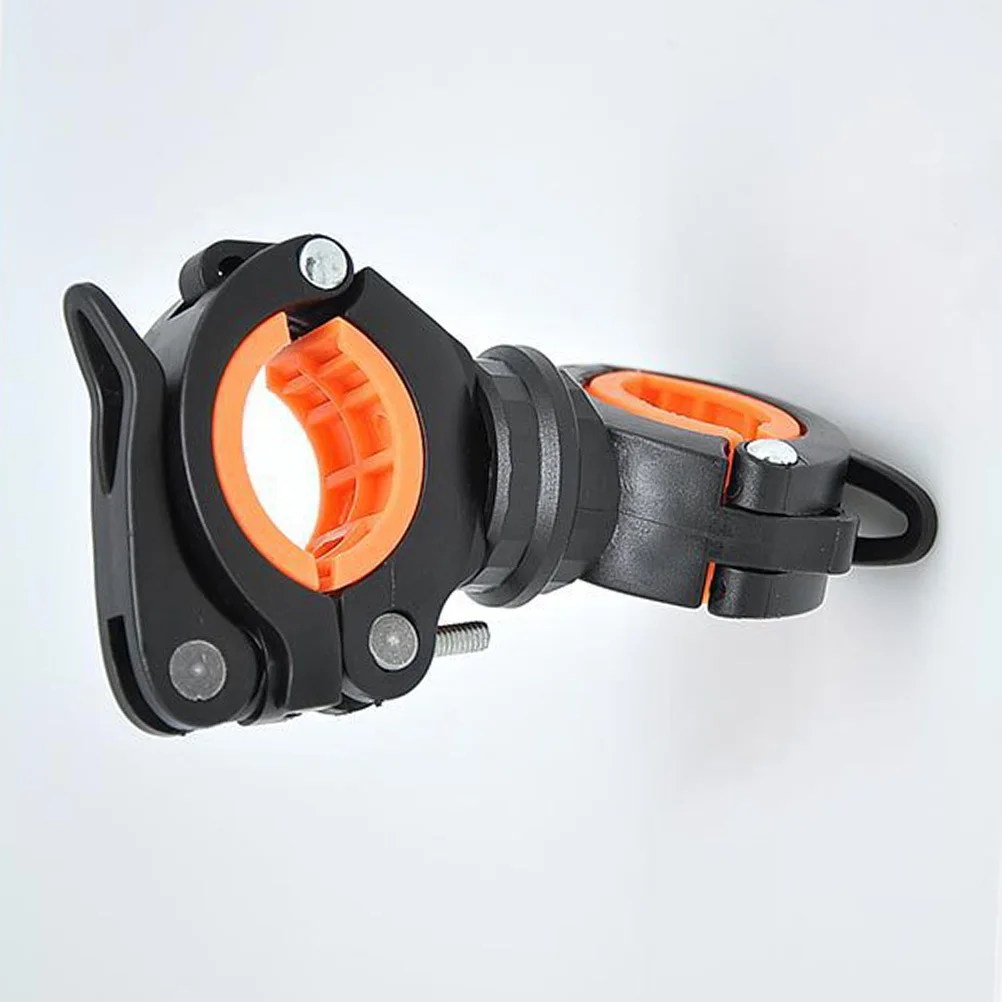 

Professional Light Bracket Bike Lamp Holder Black Orange Durable Plastic 360 Degree Rotation Mountain Bike Flashlight Mount Clip