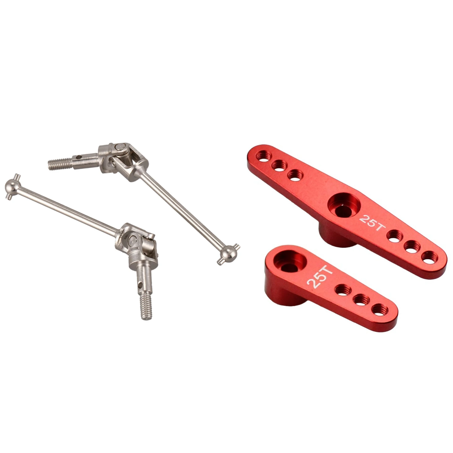 

2 Pcs Universal Drive Joint Shaft For HSP 94122/94101/94102 RC Car Parts & 2 Pcs RC Servo Arm Horn For RC Tools