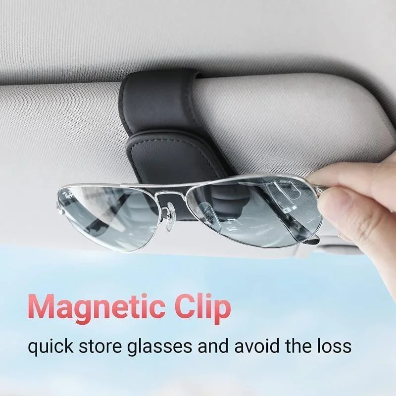 Universal Car Glasses Case Sunglasses Clip Card Ticket Holder Stand Fastener Pen Eyeglasses Case Car Accessories