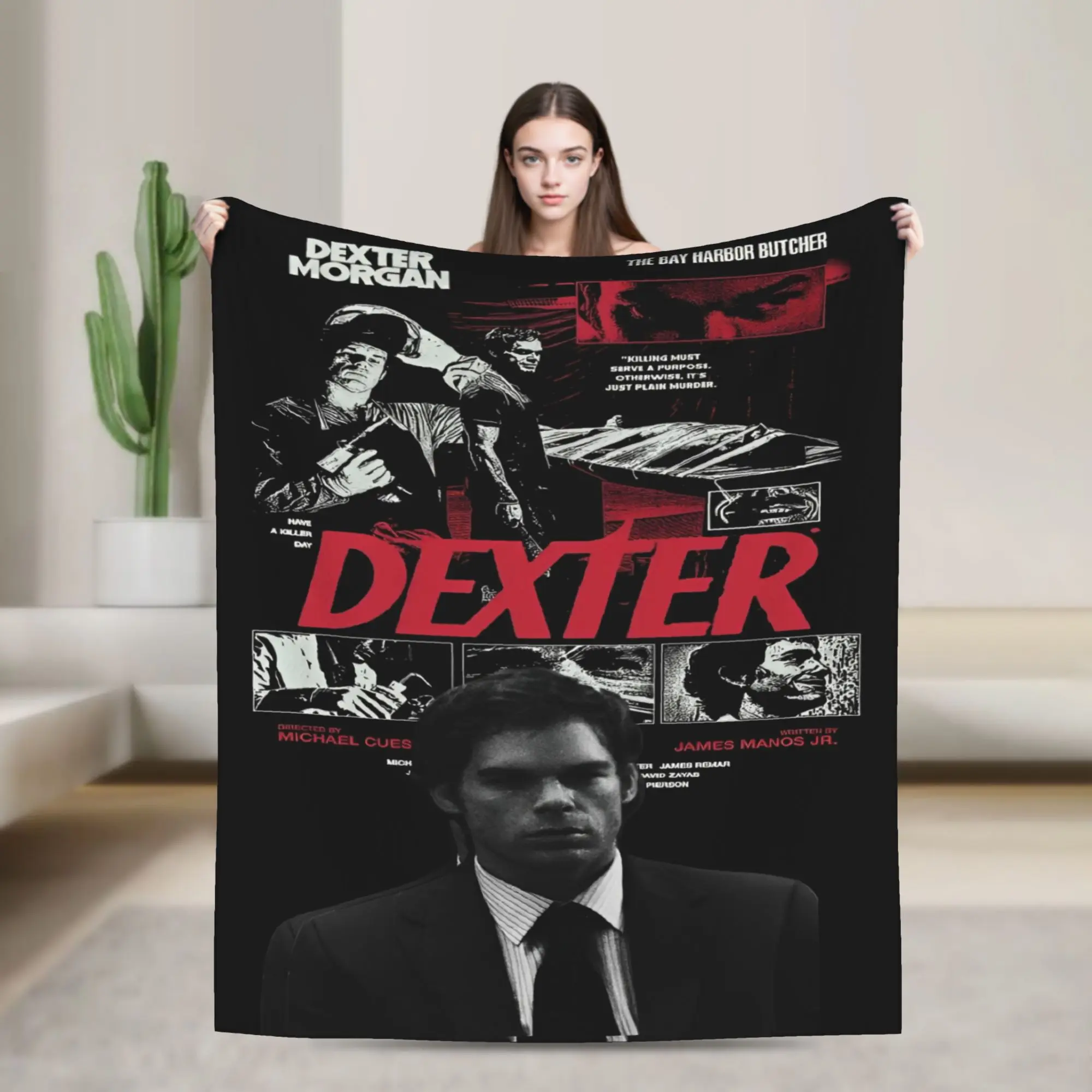DEXTER MORGAN Throw Blanket for Couch  Soft Cozy Plush Blanket 50x60 Inch Multi-size Bedspreads for All Seasons