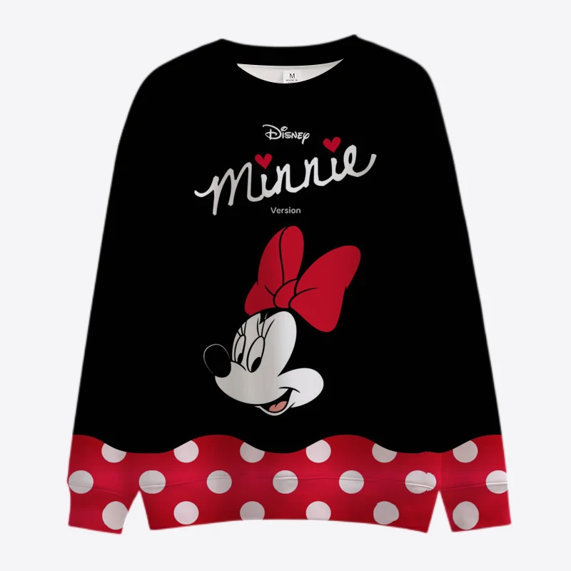 Autumn Horror Halloween Disney Brand Mickey and Minnie Anime Round Neck Fashion Casual Sweater Men\'s Pullover Long Sleeve Top