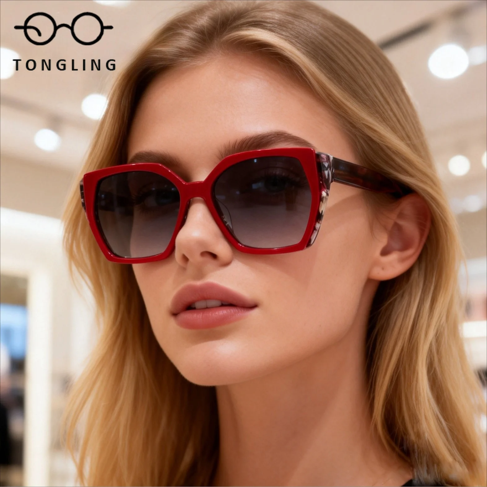 Highend Fashion Men Highquality Stitched Acetate Glasses Women Handcrafted Multi-Sided Largeframe Elegant Sophisticated Sunglass