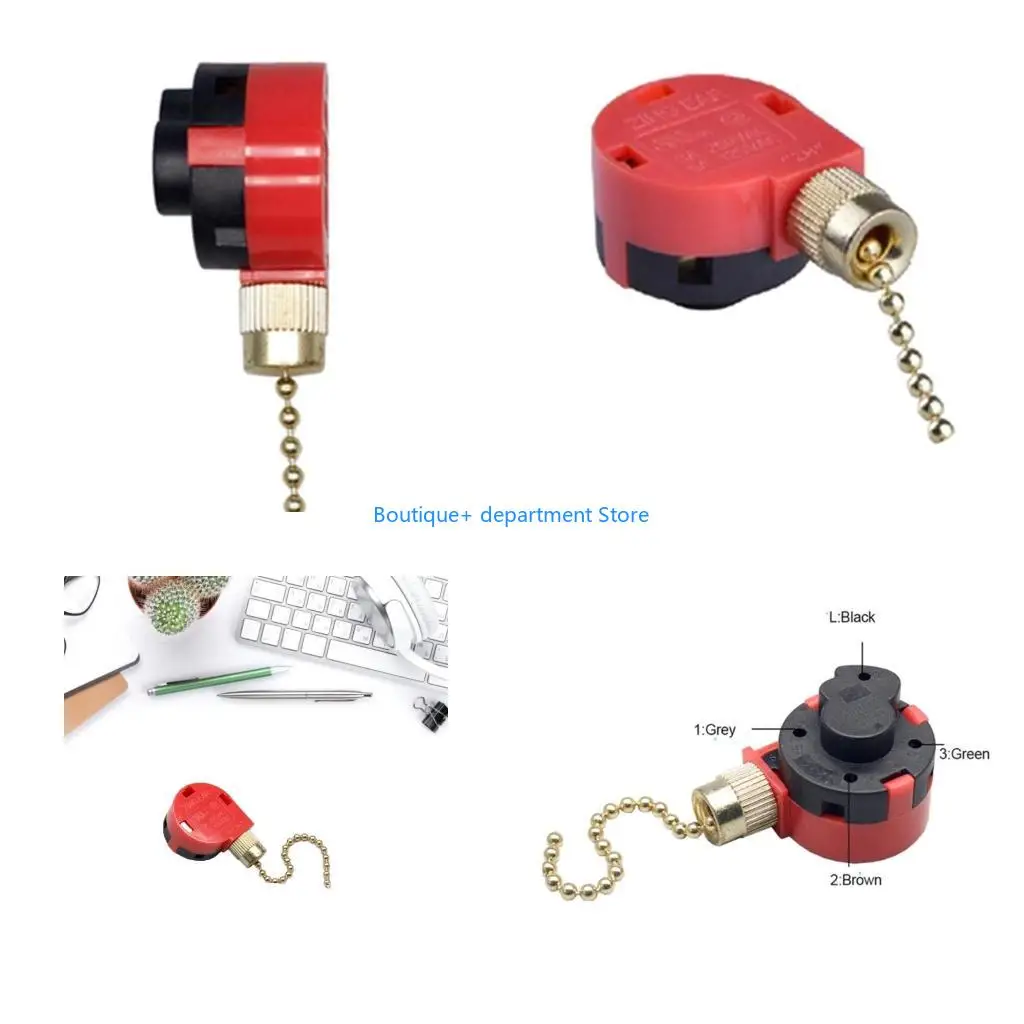 E1PD Reliable 4 Wire Fan Switches Convenient Fan Speed Controller Simple to Install Pull Chain Quick Fixing Lightweight
