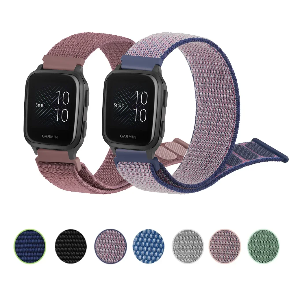 20mm 22mm Nylon Band For Garmin Forerunner 265 255 M 245 645 158 165 55/Venu 3 2 Plus Sq sq2/Vivoactive 5 4 3 Strap Bracelet