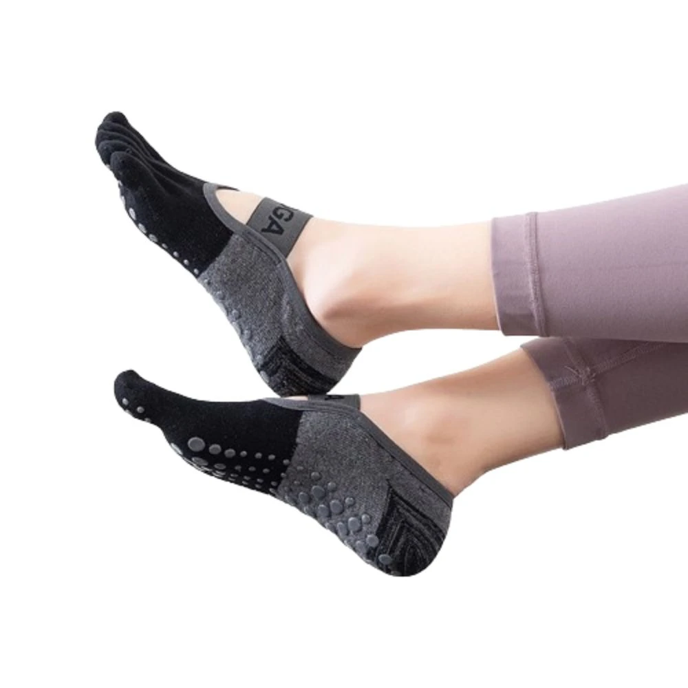 

Sweat-absorbing Low-ankle Ladies Yoga Socks Boat Sock with Elastic Band Five Finger Socks Non-Slip Cotton Pilates Socks Women