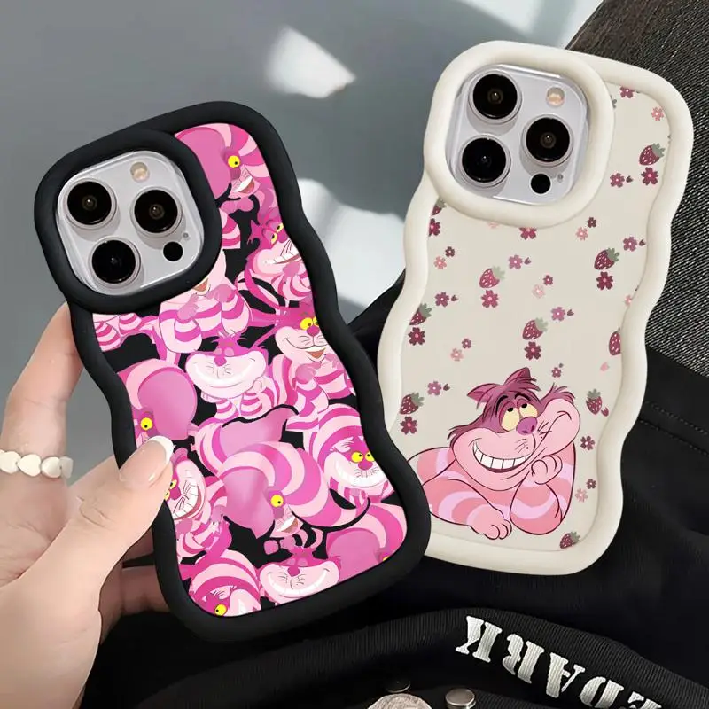 Alice In Wonderland Cheshire Phone Case for Apple iPhone 15 Pro Max 13 14 13 Pro 11 12 7 8 Plus XS MAX 14 Plus Soft Waves Shell