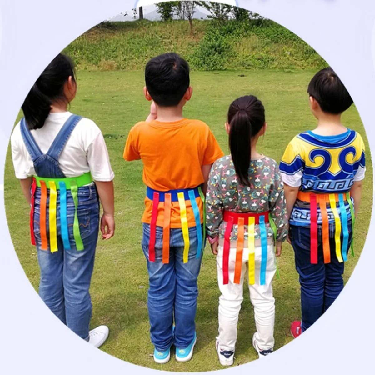 

2 Pcs Tail-pulling Game Belt Kids Outdoor Toys Kindergarten Educational Tails Child