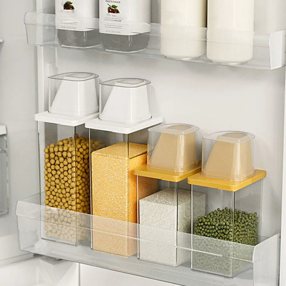 Large Airtight Rice Container Household Sealed Grain Storage Jar Kitchen Supply Clear Food Storage for Rice Beans Grains Cereal