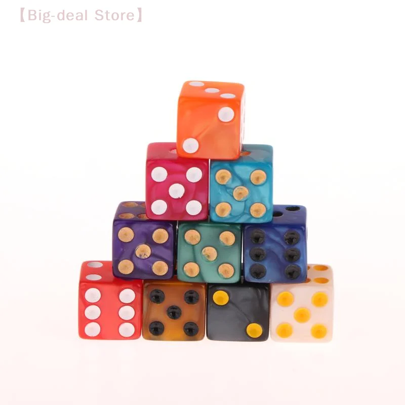 Picture 6: 【M】6-Sided Game Dice 16mm Acrylic D6 Dice Set For DND, RPG,Table Board Ame Or Teaching Math,Aventurine Impression Dice