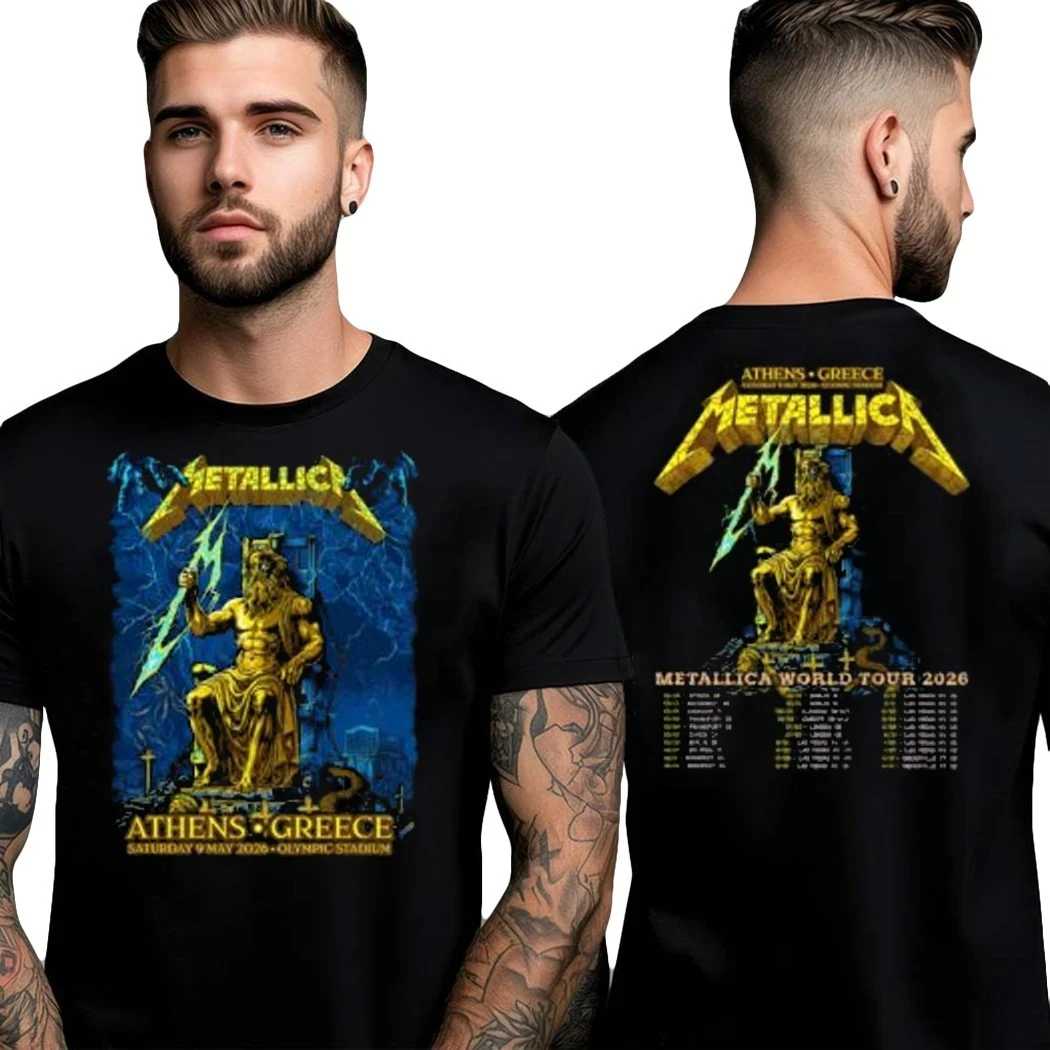 Metallica Athens 2026 Limited Edition Two-Sided Shirt - Zeus May 9 Show Art