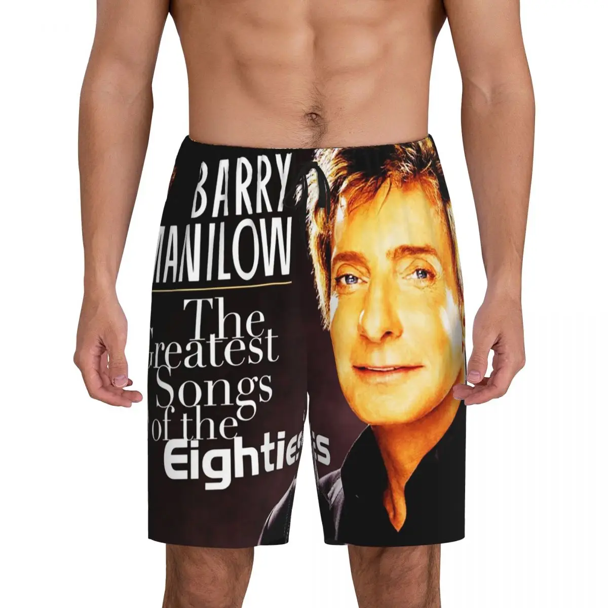 

Популярные мужские короткие пижамные штаны Custom Popular Musician Barry Manilow, нижняя часть пижамы для сна, шорты для отдыха, штаны для сна