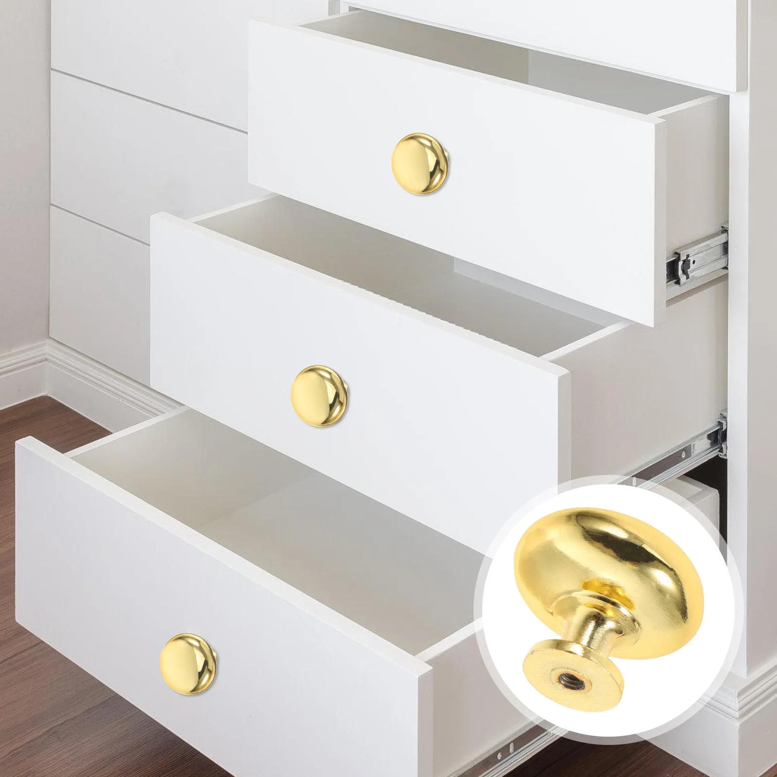 

2Pcs Zinc Alloy Cabinet Knobs Gold Finish Modern Hardware Easy to Install for Drawers Closets and Wardrobes Cabinet Hardware