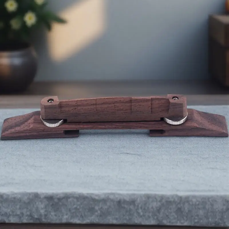 

Roller Saddle Guitar Bridge Brown Adjustable Height Replacement for Bass Guitar Musical Instrument Upgrade