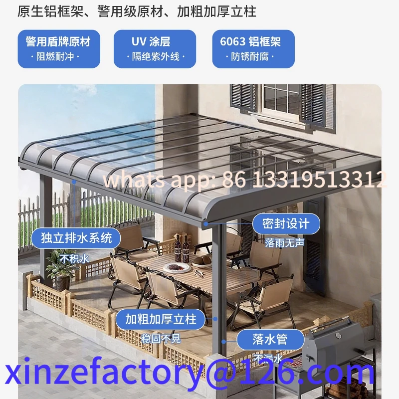 Anpassbare Aluminium-Markise, Terrassenmarkise, Wintergarten-Dach im Innenhof