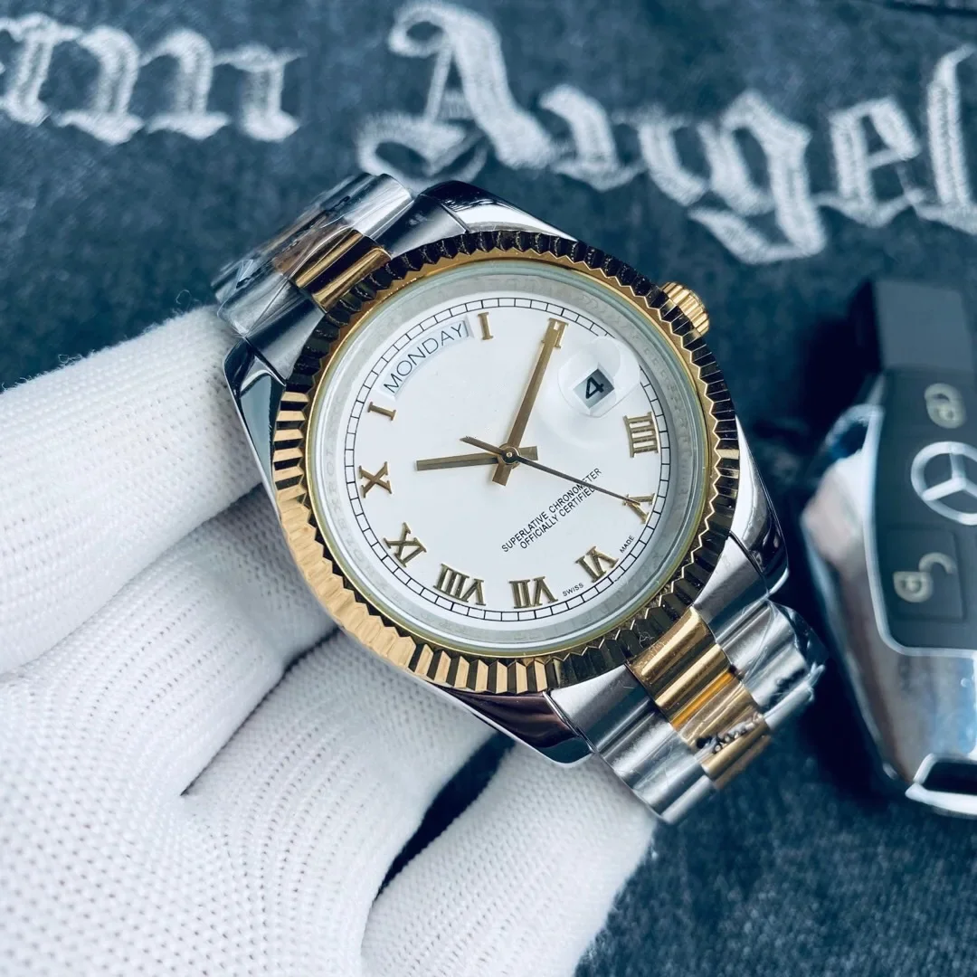 2025 New Luxury Rose Gold Men's Automatic Watch Mechanical Watch AR Sapphire Glass Date Watch Men's