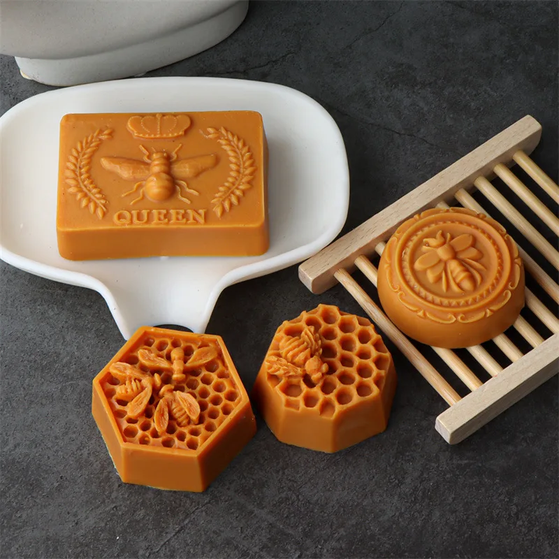 3D Honeycomb Shape Silicone Candle Molds Bee Beehive Forms Mould for Candle Making Soap Wax Hives Mold Diy Gift Supplies Tool